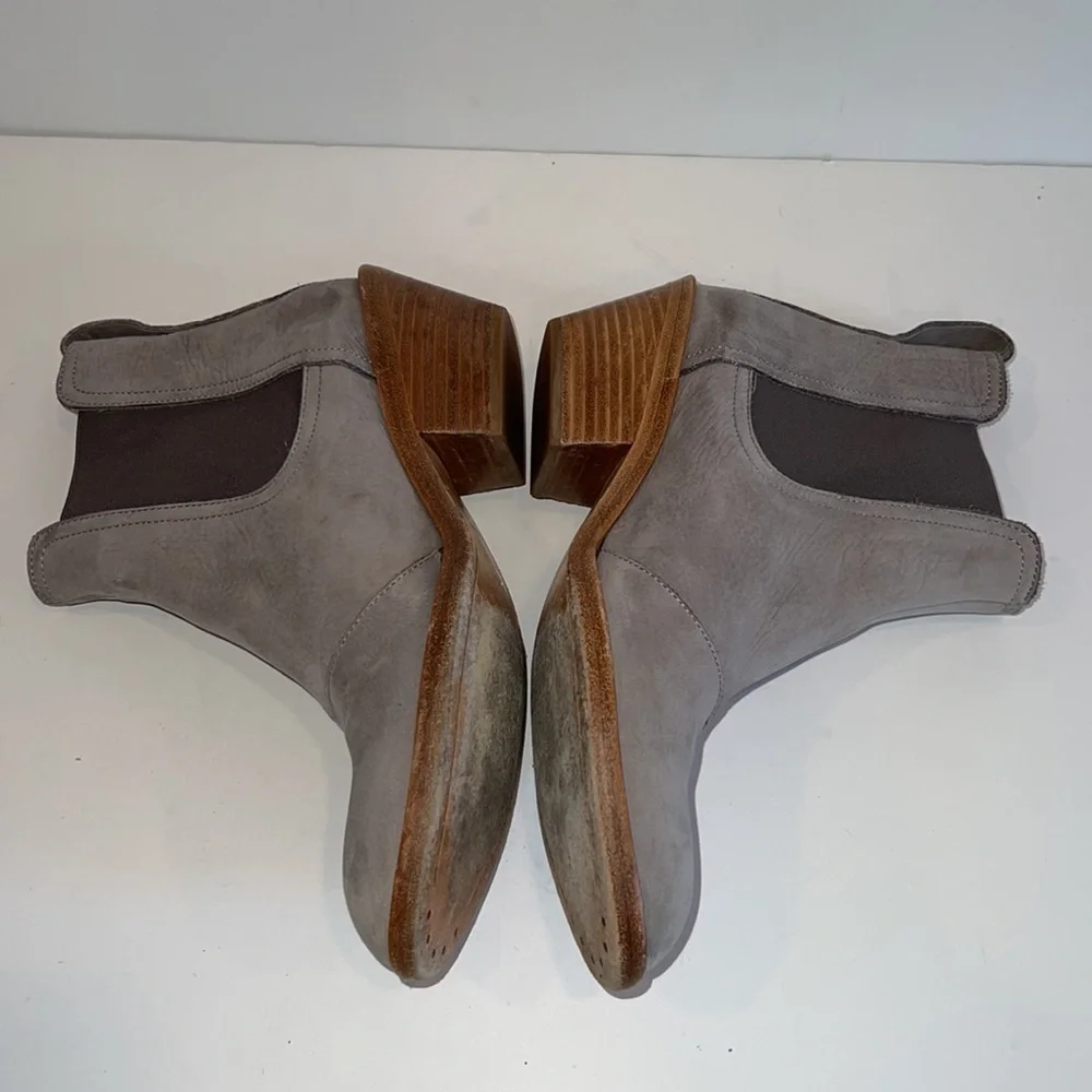 Rag & Bone Grey Dixon Waxed Suede Ankle Boots/Booties SZ 37.5